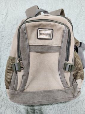 Universal Beige and Olive Canvas Backpack for Men